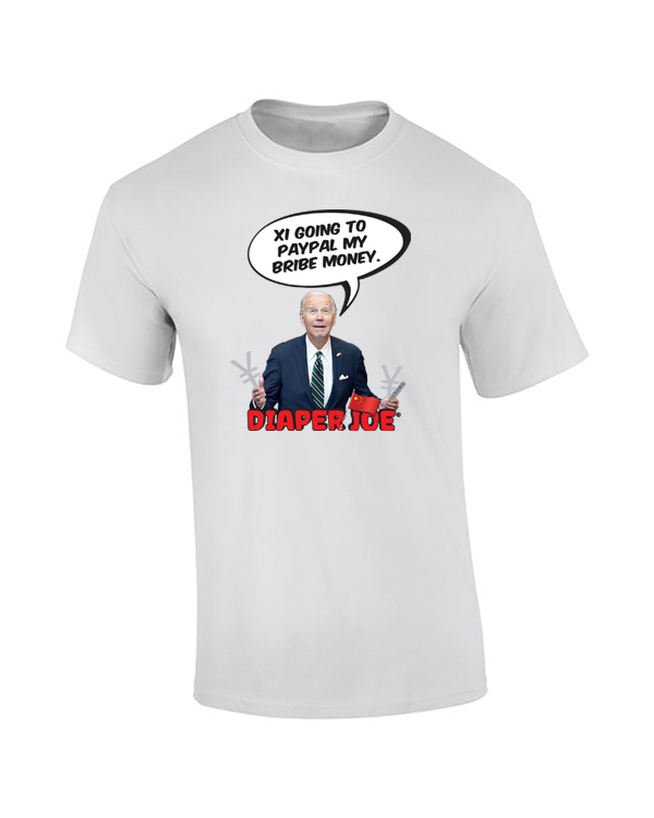 Bribe Money - Anti-Joe Biden Shirt by Diaper Joe™ Apparel.